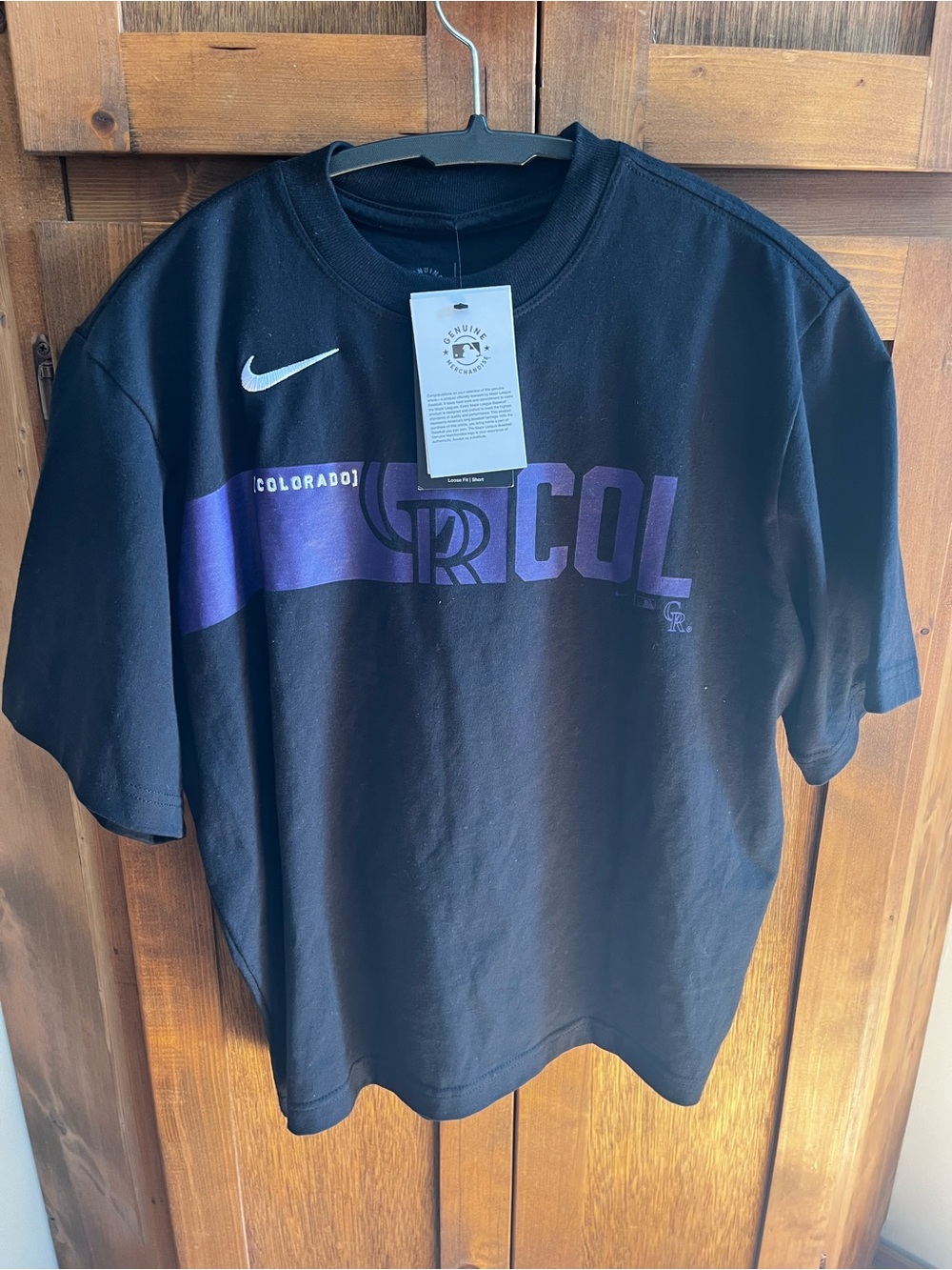 Nike Women’s Black Short Sleeve Tee with Purple Colorado Graphic